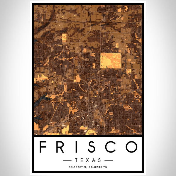 Frisco - Texas Map Print in Ember