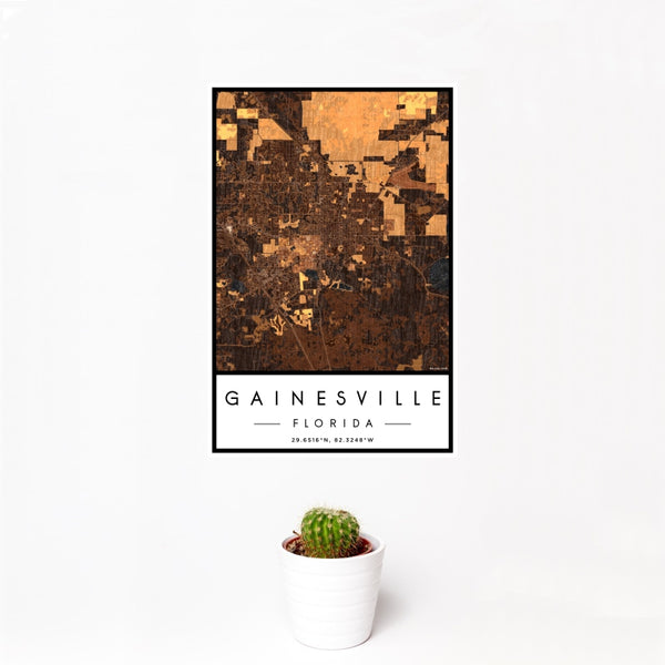 Gainesville - Florida Map Print in Ember