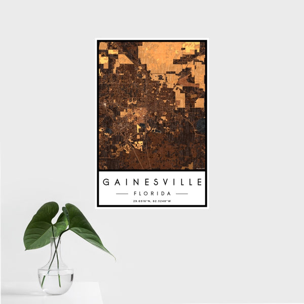 Gainesville - Florida Map Print in Ember