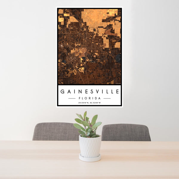 Gainesville - Florida Map Print in Ember