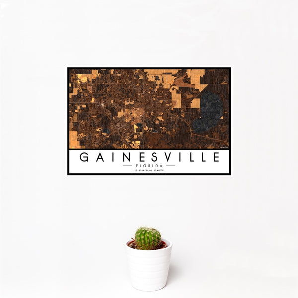 Gainesville - Florida Map Print in Ember