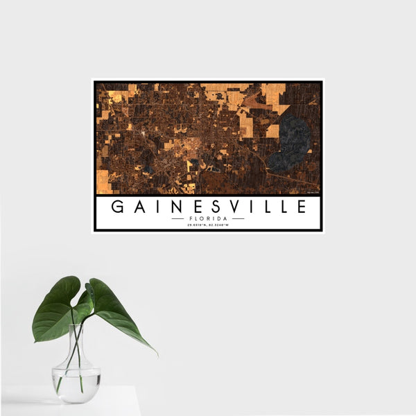 Gainesville - Florida Map Print in Ember