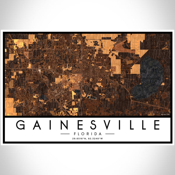 Gainesville - Florida Map Print in Ember