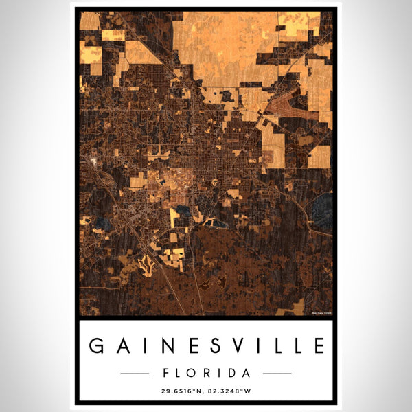 Gainesville - Florida Map Print in Ember