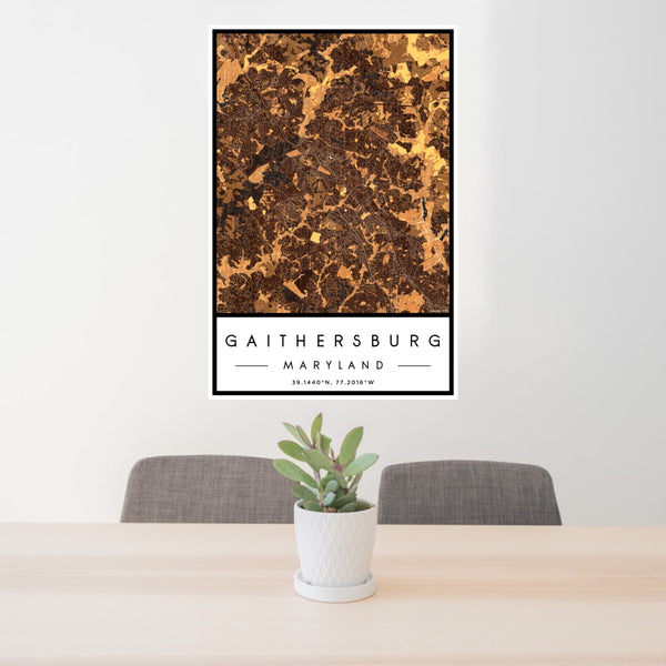 Gaithersburg - Maryland Map Print in Ember
