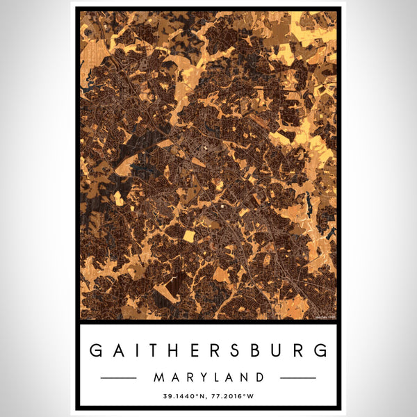 Gaithersburg - Maryland Map Print in Ember