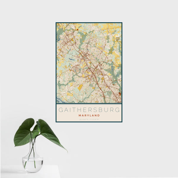 Gaithersburg - Maryland Map Print in Woodblock