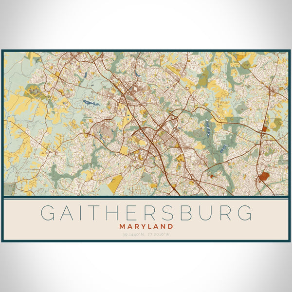 Gaithersburg - Maryland Map Print in Woodblock