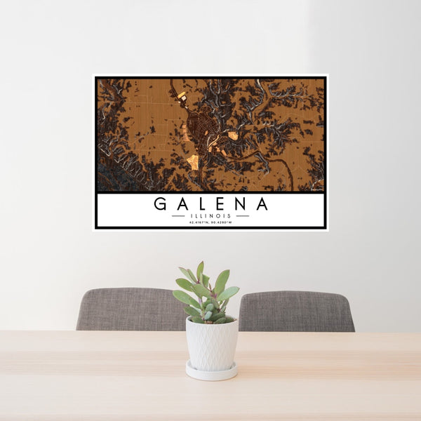 Galena - Illinois Map Print in Ember