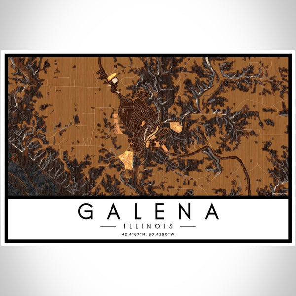 Galena - Illinois Map Print in Ember