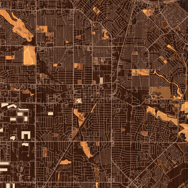 Garland - Texas Map Print in Ember