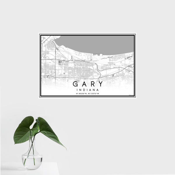 Gary - Indiana Classic Map Print
