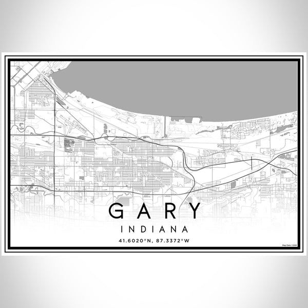 Gary - Indiana Classic Map Print