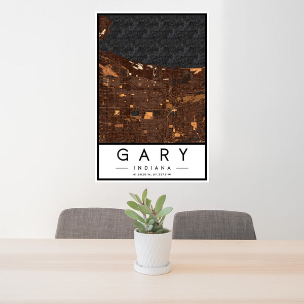 Gary - Indiana Map Print in Ember