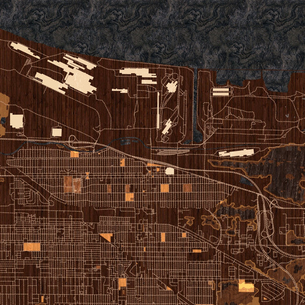 Gary - Indiana Map Print in Ember
