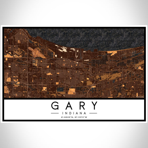 Gary - Indiana Map Print in Ember