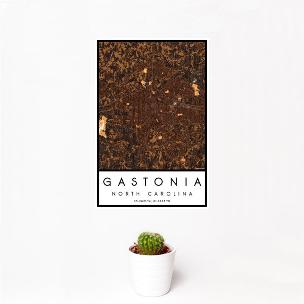 Gastonia - North Carolina Map Print in Ember
