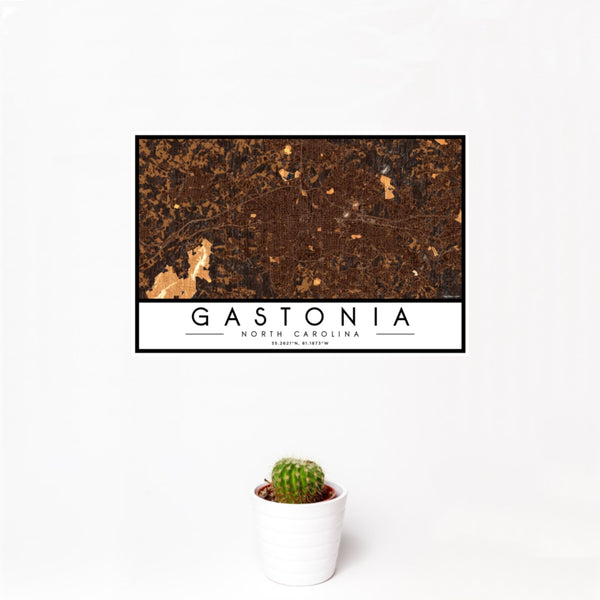 Gastonia - North Carolina Map Print in Ember