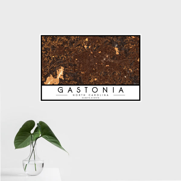 Gastonia - North Carolina Map Print in Ember