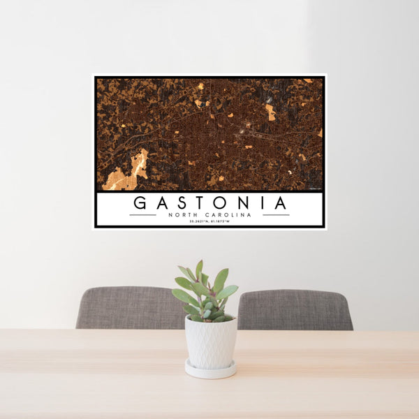 Gastonia - North Carolina Map Print in Ember