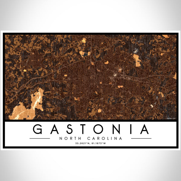 Gastonia - North Carolina Map Print in Ember