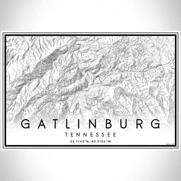 Gatlinburg - Tennessee Classic Map Print