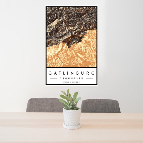 Gatlinburg - Tennessee Map Print in Ember