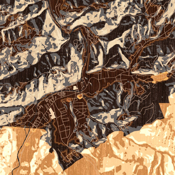 Gatlinburg - Tennessee Map Print in Ember