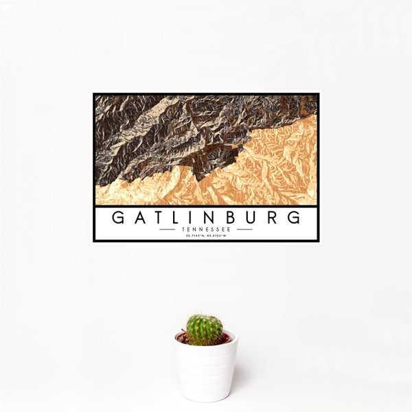 Gatlinburg - Tennessee Map Print in Ember