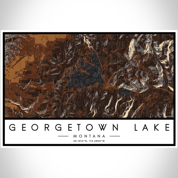 Georgetown Lake - Montana Map Print in Ember