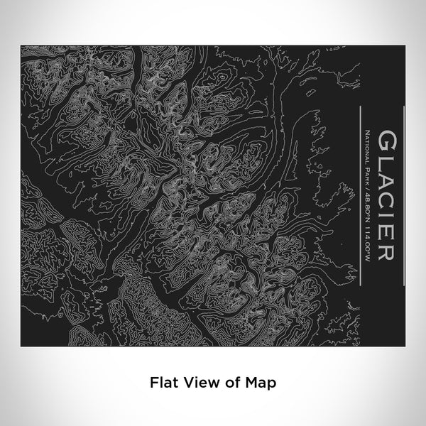 Glacier National Park - Alaska Map Bottle with Bamboo Top in Matte Black