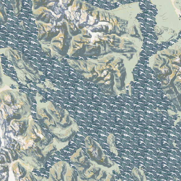 Glacier Bay - Alaska Map Print in Woodblock