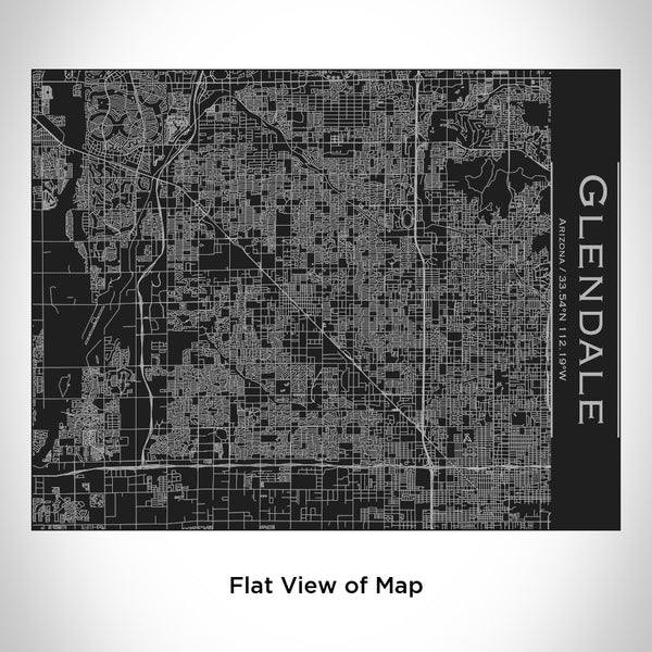 Glendale - Arizona Map Bottle with Bamboo Top in Matte Black
