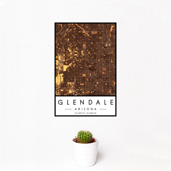 Glendale - Arizona Map Print in Ember