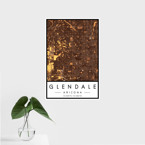Glendale - Arizona Map Print in Ember