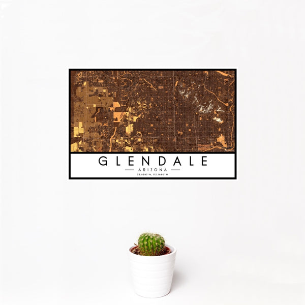 Glendale - Arizona Map Print in Ember