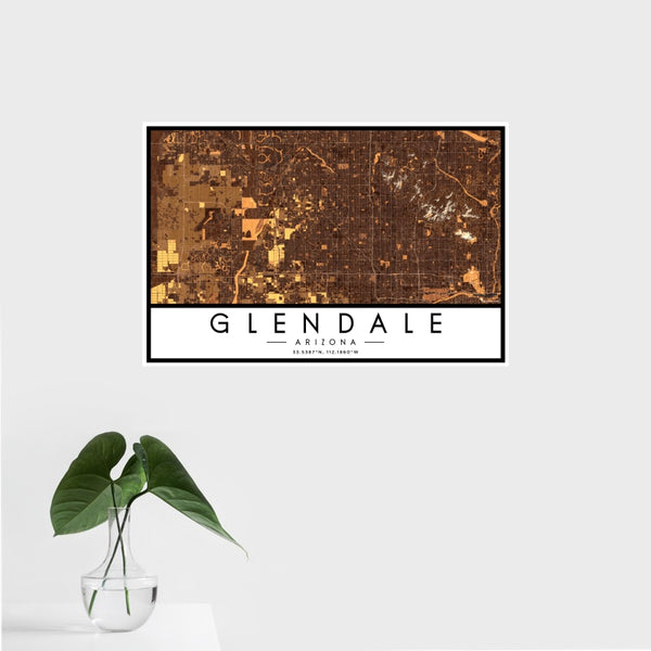 Glendale - Arizona Map Print in Ember