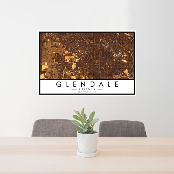 Glendale - Arizona Map Print in Ember