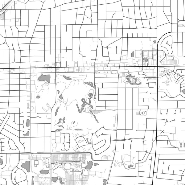 Glen Ellyn Illinois Map Print in Classic Style Zoomed In Close Up Showing Details