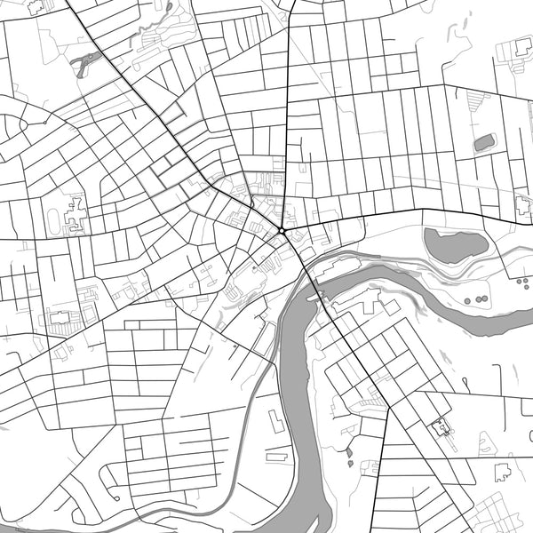 Glens Falls New York Map Print in Classic Style Zoomed In Close Up Showing Details