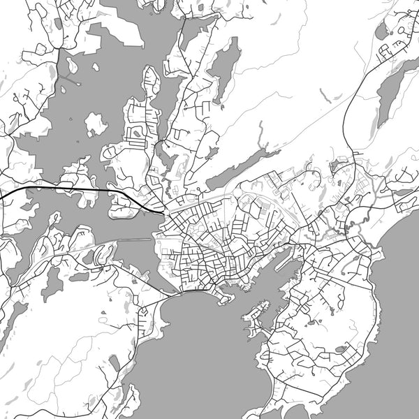 Gloucester Massachusetts Map Print in Classic Style Zoomed In Close Up Showing Details