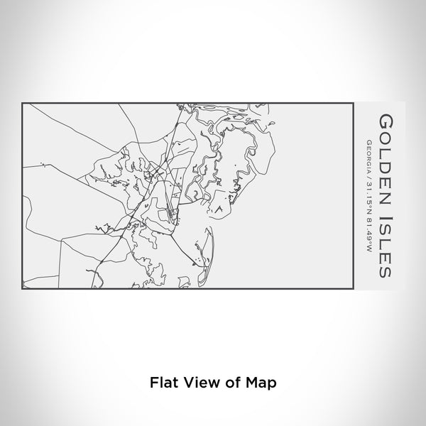 Rendered View of Golden Isles Georgia Map Engraving on 17oz Stainless Steel Insulated Cola Bottle in White