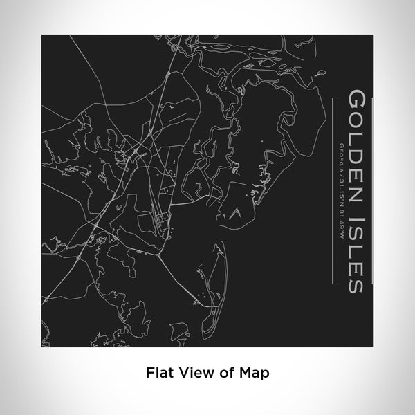 Rendered View of Golden Isles Georgia Map Engraving on 17oz Stainless Steel Insulated Tumbler in Black