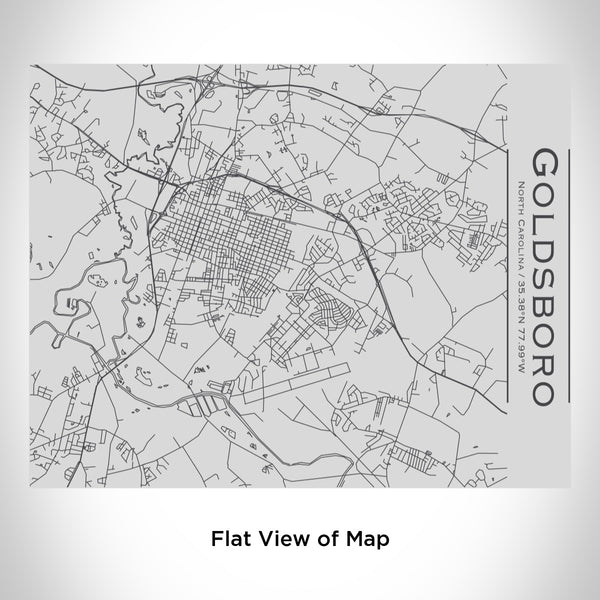 Rendered View of Goldsboro North Carolina Map Engraving on 20oz Stainless Steel Insulated Bottle with Bamboo Top