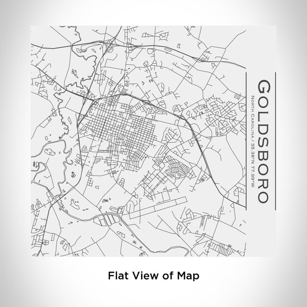 Rendered View of Goldsboro North Carolina Map Engraving on 17oz Stainless Steel Insulated Tumbler in White