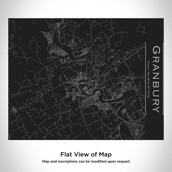 Granbury - Texas Map Bottle with Bamboo Top in Matte Black