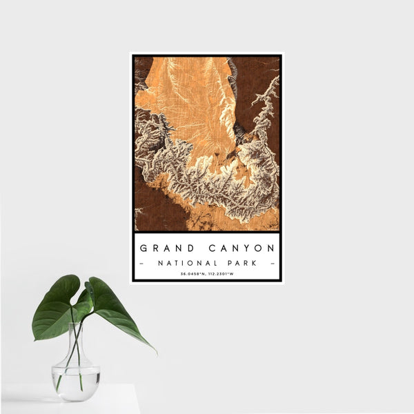 Grand Canyon - National Park Map Print in Ember