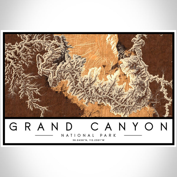 Grand Canyon - National Park Map Print in Ember