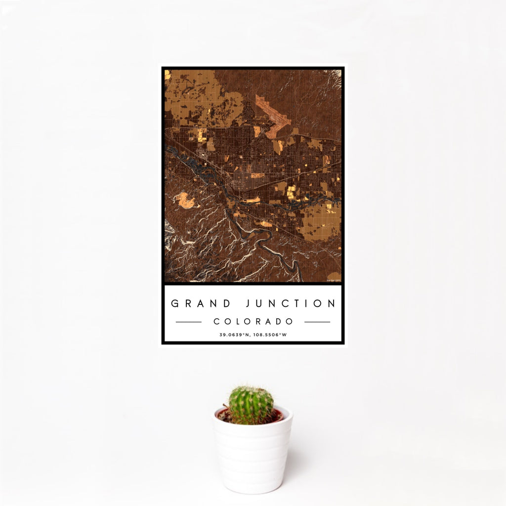 Grand Junction - Colorado Map Print in Ember