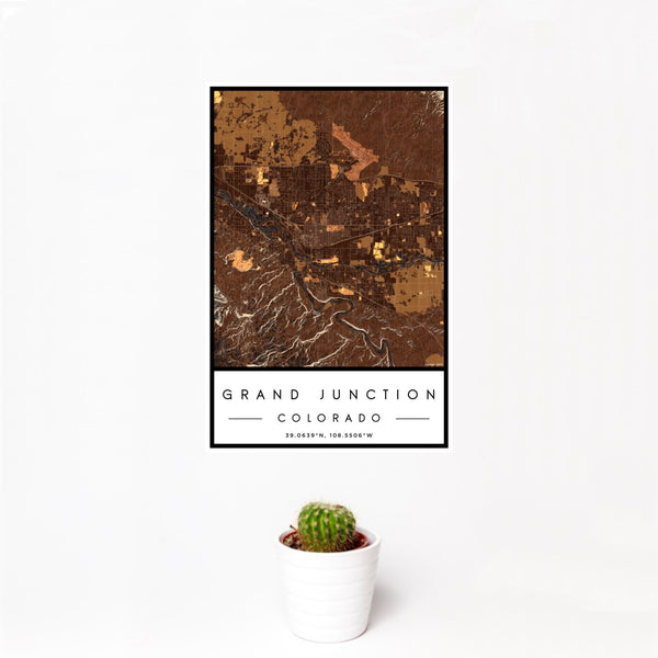 Grand Junction - Colorado Map Print in Ember